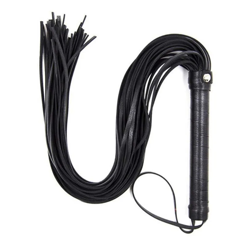 40 cm PU leather flogger – dominant whip with hand straps