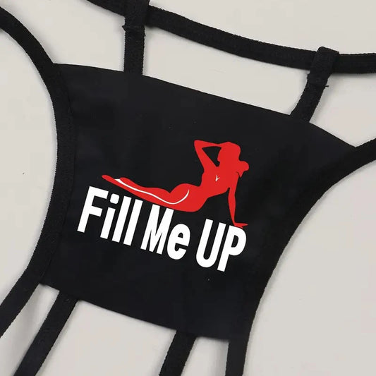 Lingerie sexy imprimée de slogans pour femmes