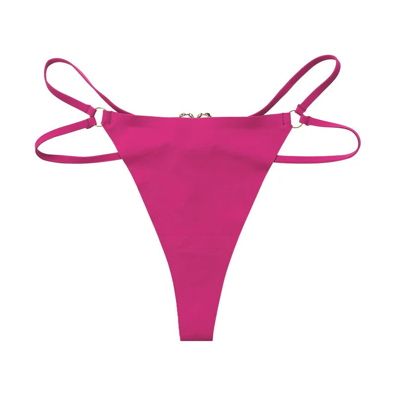 Eisen Ring Sexy Frauen G String Slip Eis Seide Höschen Mädchen Unterwäsche Tanga Unterhose Nahtlose Dessous Plus Größe S-XL