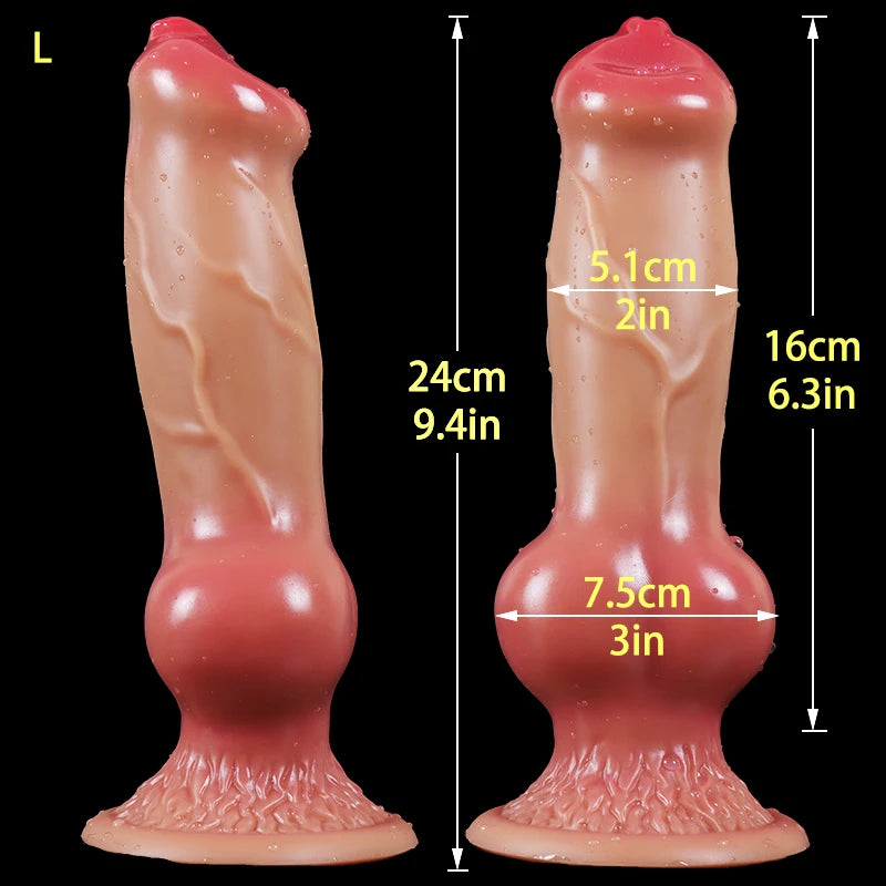 Hundedildo/Riesendildo Tier Realistischer Penis mit Saugnapf Big Butt Plug Riesiges Monster Schwanz Dick Erwachsene Zubehör für Männer Frauen
