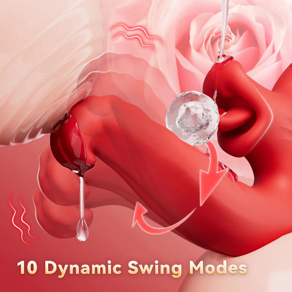 Vibromasseur à langue pour femmes, vibromasseur à gode avec 10 mouvements de rotation et 10 modes de stimulation, stimulateur clitoridien du point G, sextoy pour couples