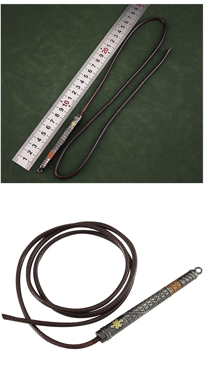Metallic carved whip – Stereoscopic ornamental design for sophisticated BDSM play