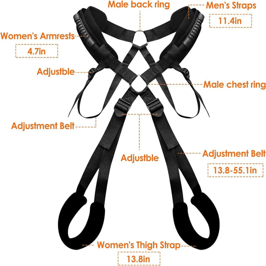 BDSM Sex-Schaukel-Set mit Bondage-Liebesgurten für Paare, Verstellbare Gurte, Erwachsenen-Sexspielzeug, Weiche Plüsch-Polstermatte, Sex-Fesselset