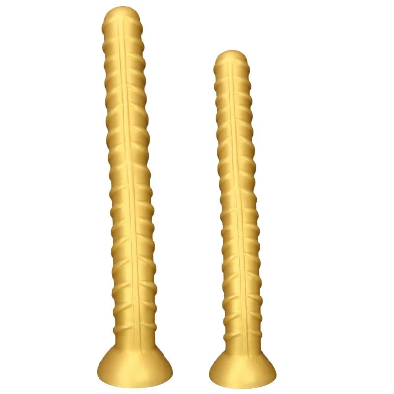 Sleek Hinterhof anal dildo made of smooth medical-grade silicone, designed for stimulation with a tapered, expandable shape.