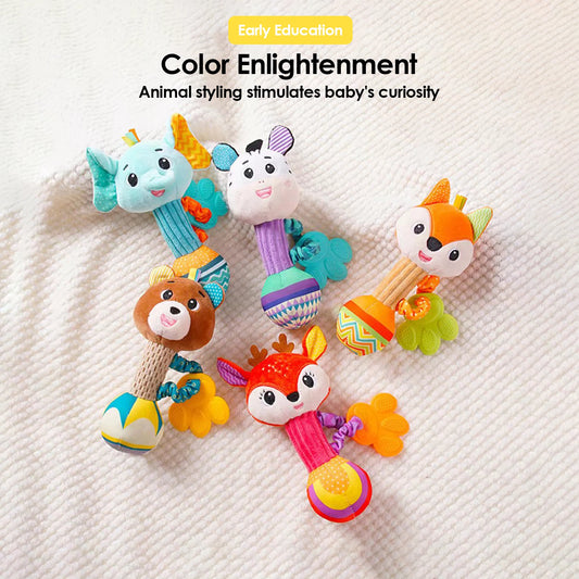 1 stücke 0-6 monate Dental Gum Hand Grip Plüsch Puppe Kann Biss Praxis Greifen Eltern Baby Interaktive Puzzle rassel Beruhigende Spielzeug