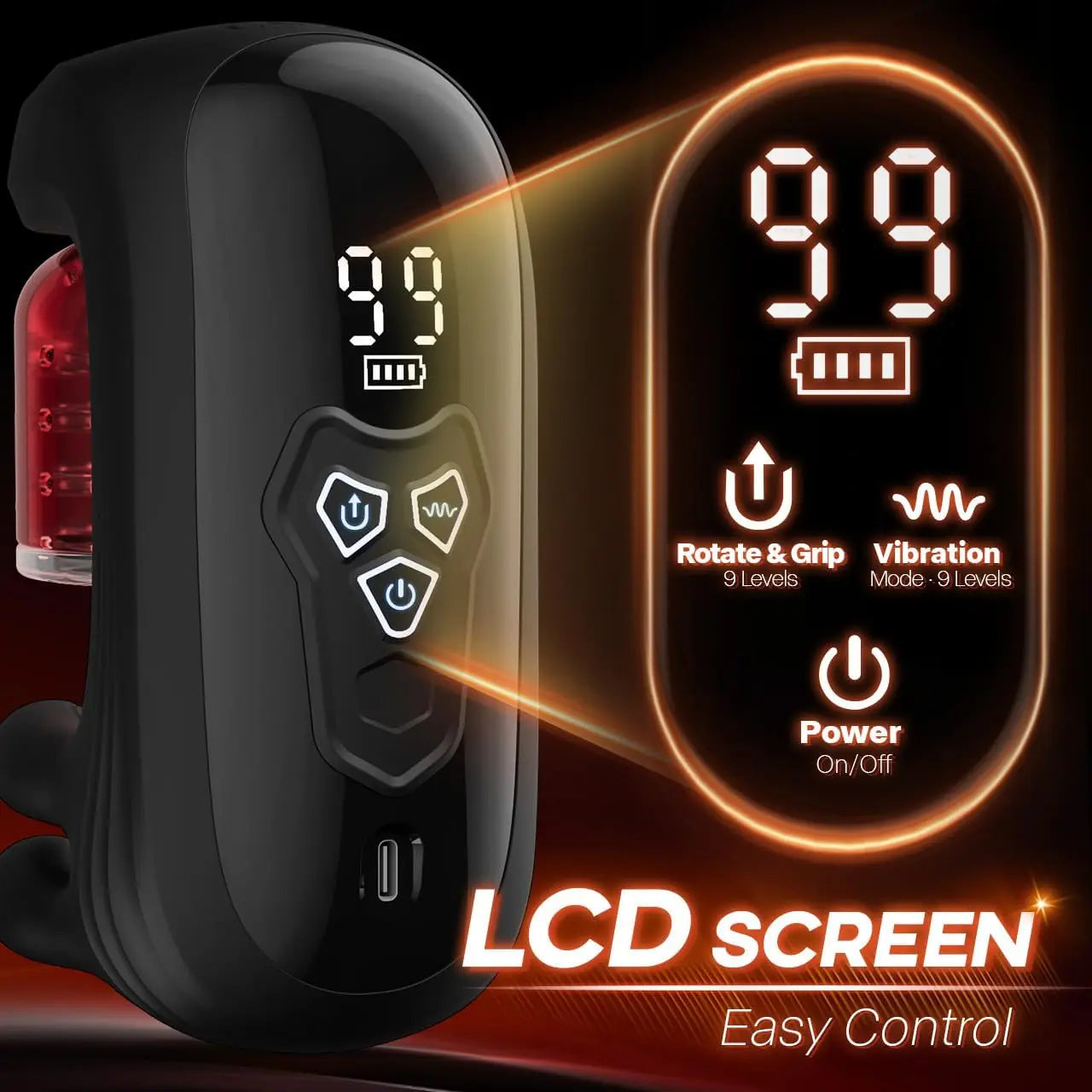 Masturbation for Men Masturbator Vibrator Sets Penis Vibrator 9 Rotating 9 Hand Vibration Grasping Sex Toy for Men Glans Sex Toys Masturbators Pocket Pussy Solo Sex Toys