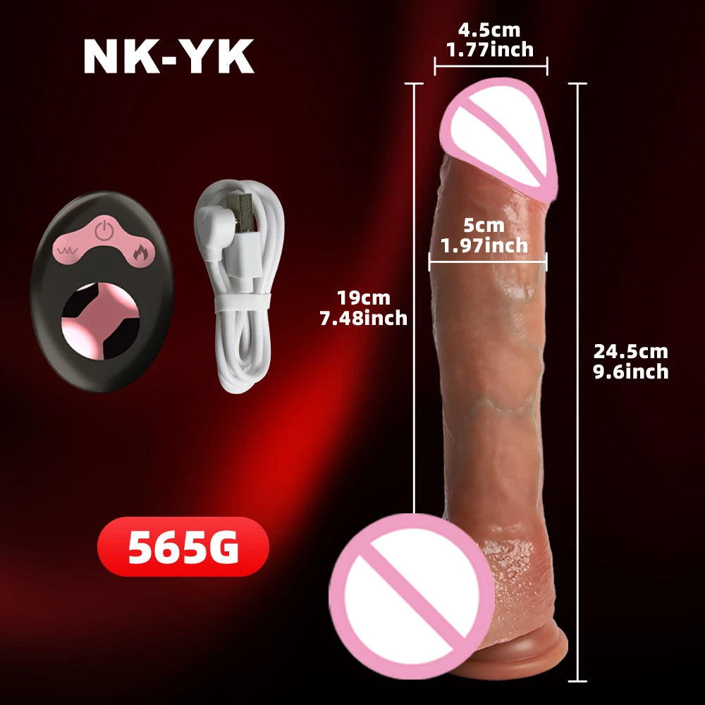 Dildo Vibrator Realistisch 24,5 cm GROSS Teleskopisch Penis Vaginale Masturbation Orgasmus Rotierender Riesiger Schwanz Sexspielzeug für Lesben