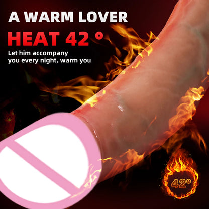 Dildo Vibrator Realistisch 24,5 cm GROSS Teleskopisch Penis Vaginale Masturbation Orgasmus Rotierender Riesiger Schwanz Sexspielzeug für Lesben