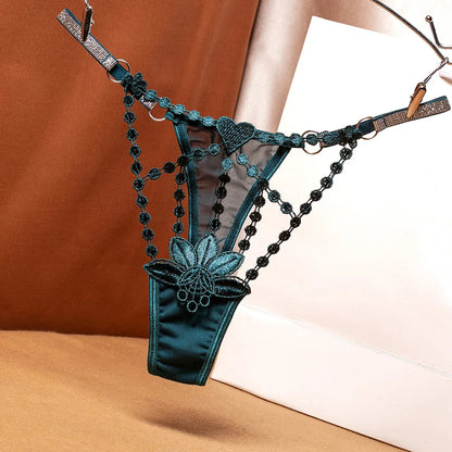 Damenhöschen Damen Sexy Spitze aushöhlen Tanga Höschen Niedrige Taille Transparente G-String Unterwäsche Atmungsaktive weibliche Dessous