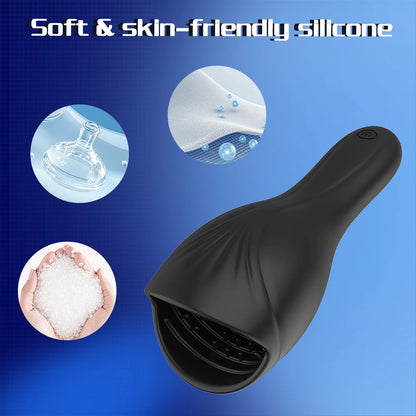 Rechargeable Penis Massager for Men with 10 Vibrating Modes, Male Masturbator, Delay Lasting Glans Trainer, Men's Glans Vibrator