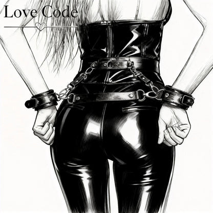 BDSM Bondage Damen Pop-Punk-Gürtel Fesselgürtel Handschellen Bondage-Set Rollenspiel-Sexspielzeug für Paare