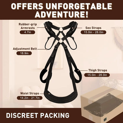 BDSM Sexschaukel-Set mit Bondage-Liebesschlingen für Paare, verstellbarer Riemen, Sexspielzeug für Erwachsene, weiche Plüschpolsterung, Matte, Sex-Fesseln-Spielzeug