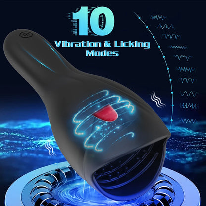 Rechargeable Penis Massager for Men with 10 Vibrating Modes, Male Masturbator, Delay Lasting Glans Trainer, Men's Glans Vibrator