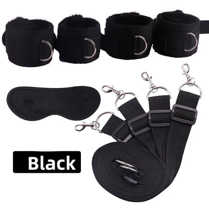 BDSM-Bettgurte, Bondage-Bindung am Bett, Sexspielzeug für Erwachsene, Sex-Bondage-Gürtel, Bett-Flirt-Handschellen, Fußfesseln, Selbstbondage