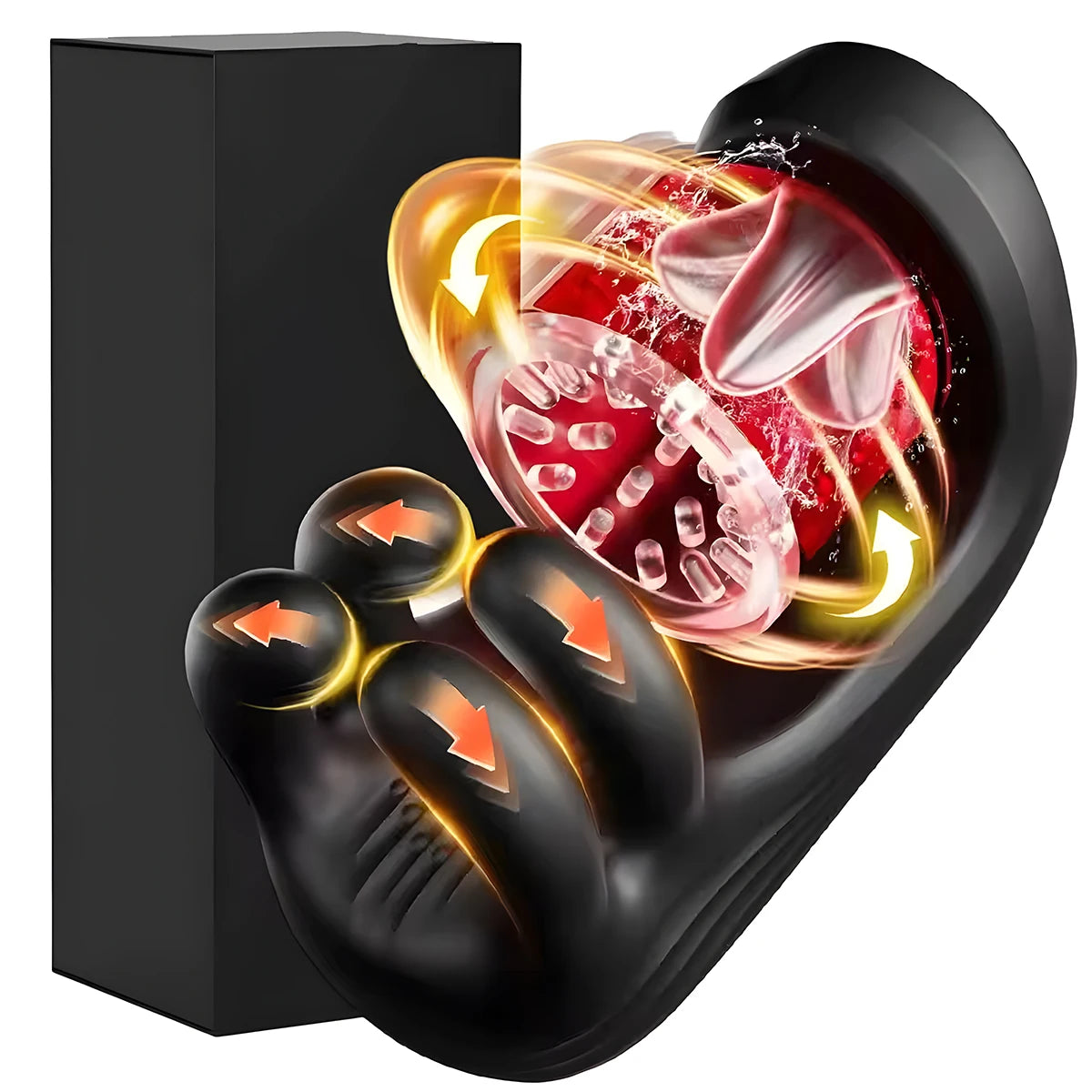 Male Masturbator Sex Toy for Men 360° Licking Glans Men's Vibrator with 9 Rotation and Clamping Functions, Vibrating Sex Toy for Couples