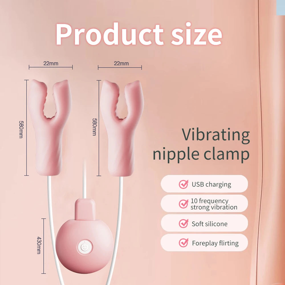 Sexspielzeug für Frauen Paare Brustmassage 10 Frequenzen Nippelklemmen Klitoris-Clip Nippel-Vibrator Nippel-Klitoris-Stimulation