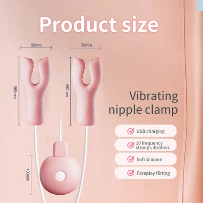 Sexspielzeug für Frauen Paare Brustmassage 10 Frequenzen Nippelklemmen Klitoris-Clip Nippel-Vibrator Nippel-Klitoris-Stimulation