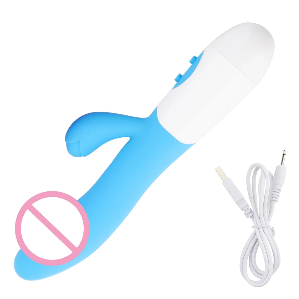 Wiederaufladbarer Dildo Kaninchenvibrator Dual Vibration G-Punkt Vagina Massagegerät AV Stick Klitoris Sexspielzeug für Frauen Weiblicher Masturbator