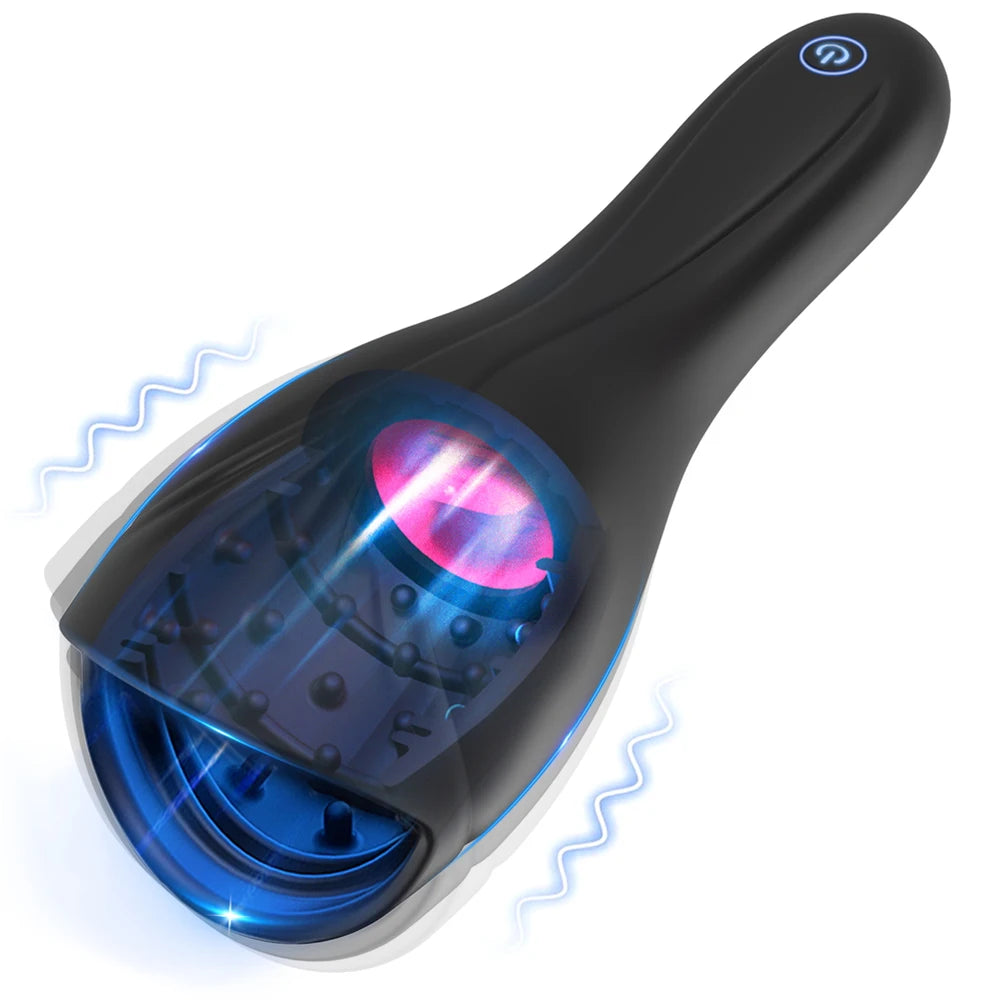Rechargeable Penis Massager for Men with 10 Vibrating Modes, Male Masturbator, Delay Lasting Glans Trainer, Men's Glans Vibrator