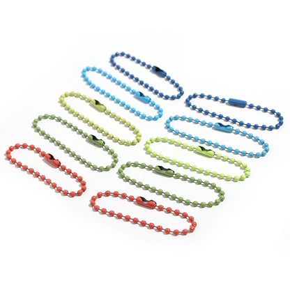 100 teile/los 10 cm Eisen Bunte Kugel Perle Kette Passt Schlüsselring Schlüssel Kette Puppen Label Hand Tag Stecker DIY schmuck Machen