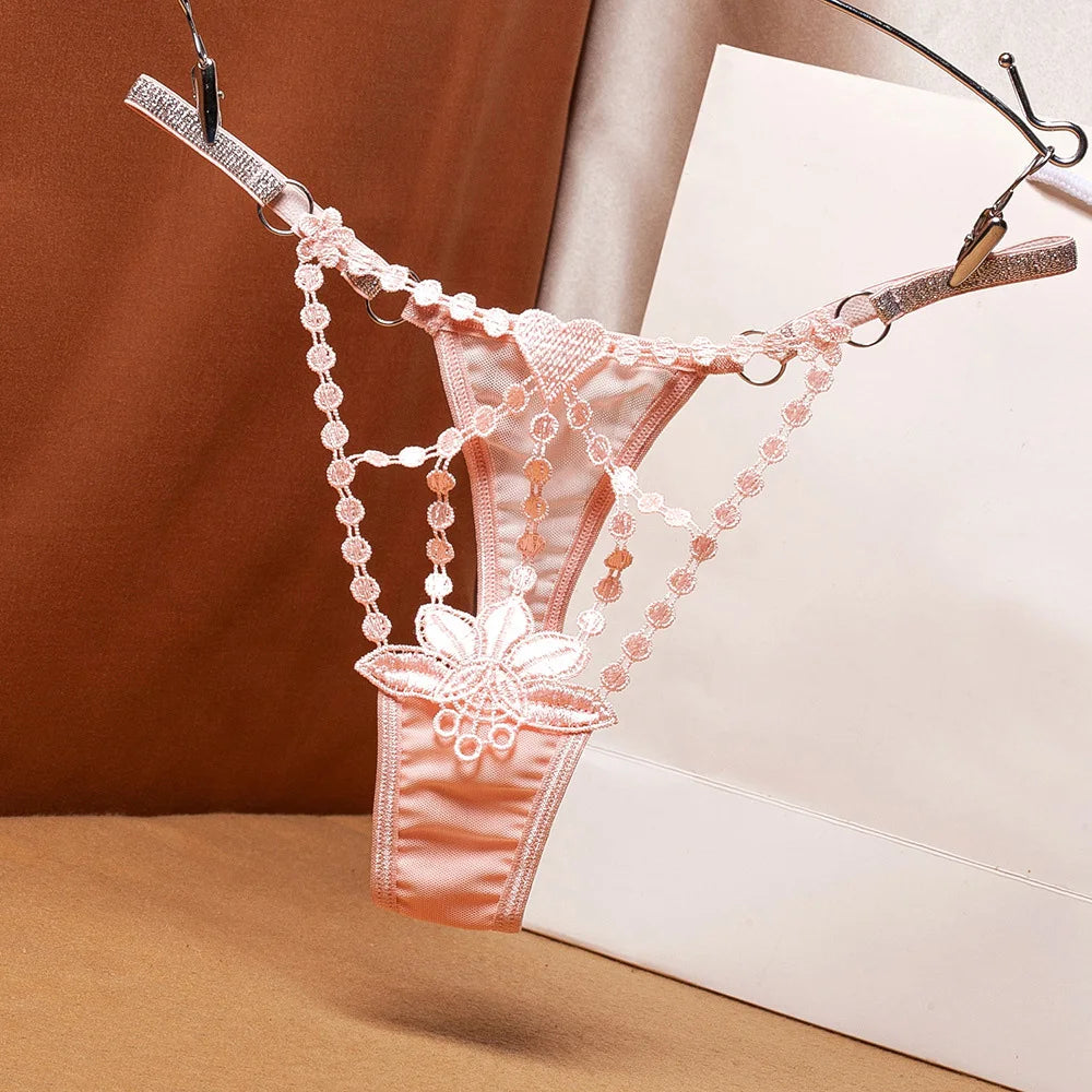 Damenhöschen Damen Sexy Spitze aushöhlen Tanga Höschen Niedrige Taille Transparente G-String Unterwäsche Atmungsaktive weibliche Dessous
