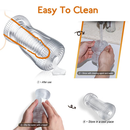 Men's sex toys, penis enlargement trainers, male masturbator, pocket pussy, transparent realistic vagina, sex machine, adult sex toys