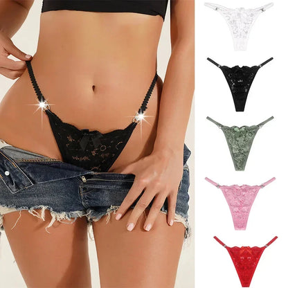 1 stücke Spitze Frauen Höschen Floral Sexy Unterwäsche Frauen Thongs Sexy G-String Low-Taille Weibliche Unterhose Perspektive Dessous