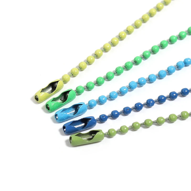 100 teile/los 10 cm Eisen Bunte Kugel Perle Kette Passt Schlüsselring Schlüssel Kette Puppen Label Hand Tag Stecker DIY schmuck Machen