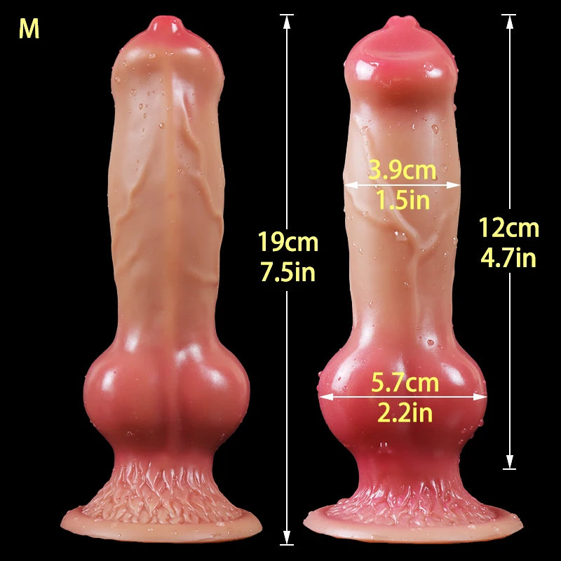 Hundedildo/Riesendildo Tier Realistischer Penis mit Saugnapf Big Butt Plug Riesiges Monster Schwanz Dick Erwachsene Zubehör für Männer Frauen