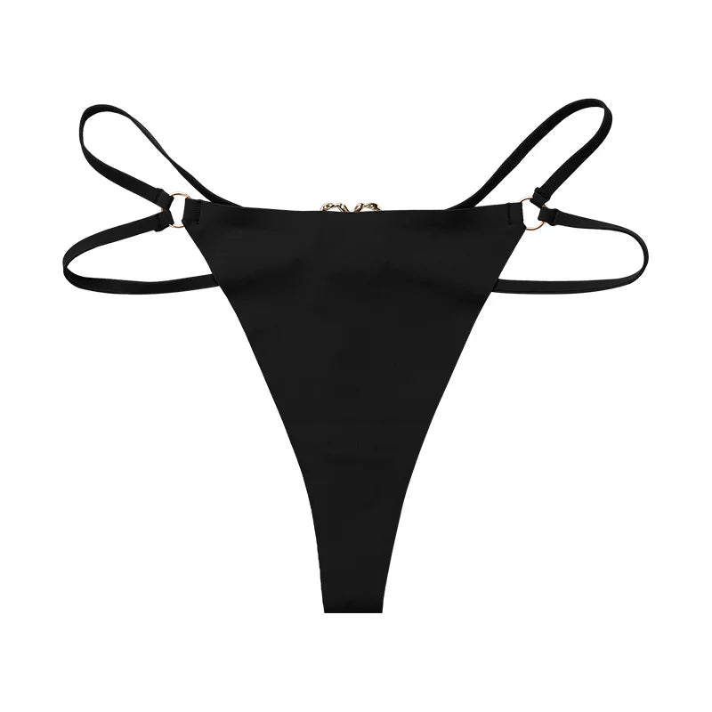 Eisen Ring Sexy Frauen G String Slip Eis Seide Höschen Mädchen Unterwäsche Tanga Unterhose Nahtlose Dessous Plus Größe S-XL