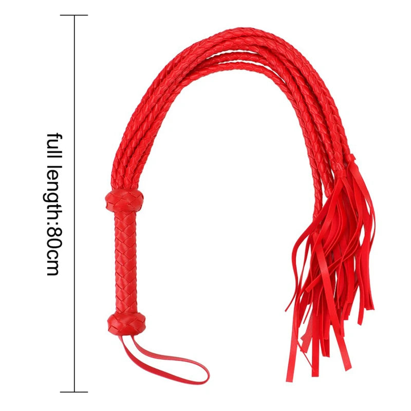 Echtes Leder Quaste Griff Flogger Reitsport Peitschen