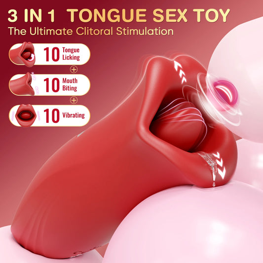 Sex Toys G-Spot Vibrator for Women Clitoral Stimulator Dildo Vibrator Tongue Licking Vagina Vibration Masturbator Adult Toy for Ages 18+