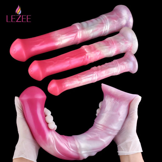 Grand godemichet en silicone à la forme réaliste – motif cheval