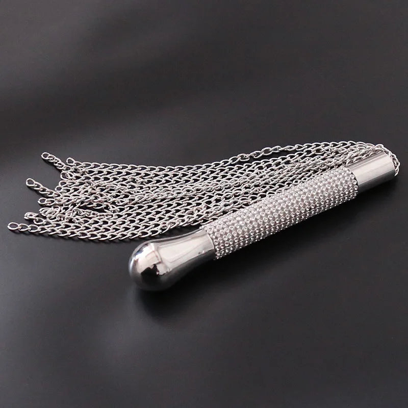 Neue Metall-Legierung Kette Quaste Kurz Crop Peitsche