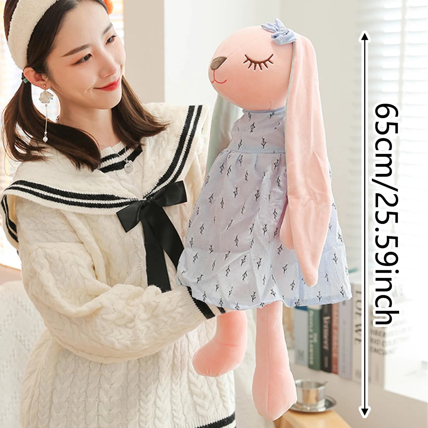 34/45/55cm Plüsch-Kaninchenpuppe Hase Plüschtier Stofftier Kaninchenpuppe Rosa Plüschhase Geschenk für Mädchen