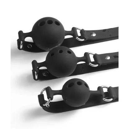 BDSM Silikon-Knebelkugel, Atmungsaktives Hohldesign mit Verstellbarem Riemen, Klein Mittel Groß für Anfänger-Training