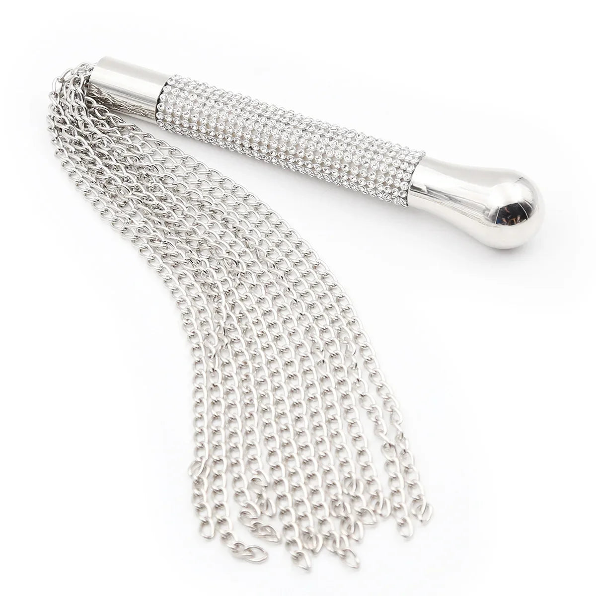 Neue Metall-Legierung Kette Quaste Kurz Crop Peitsche