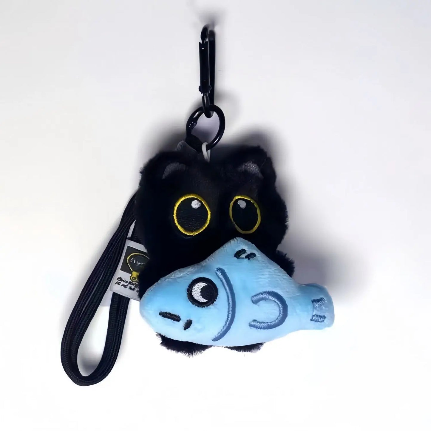 Yupsk 6/1 Stück süße Plüsch schwarze Katze Puppe Spielzeug Schlüsselanhänger Tasche Anhänger Charms Kawaii Schlüsselanhänger Zubehör für Frauen Paare Geschenk