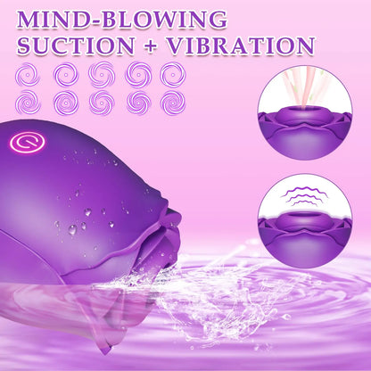 Sexspielzeug für Frauen Rosen-Vibrator G-Punkt-Massagegerät Leistungsstarke Vaginalsaugung Erwachsenen-Sexspielzeug Sexuelles Wohlbefinden Intim-Massagegerät für Frauen