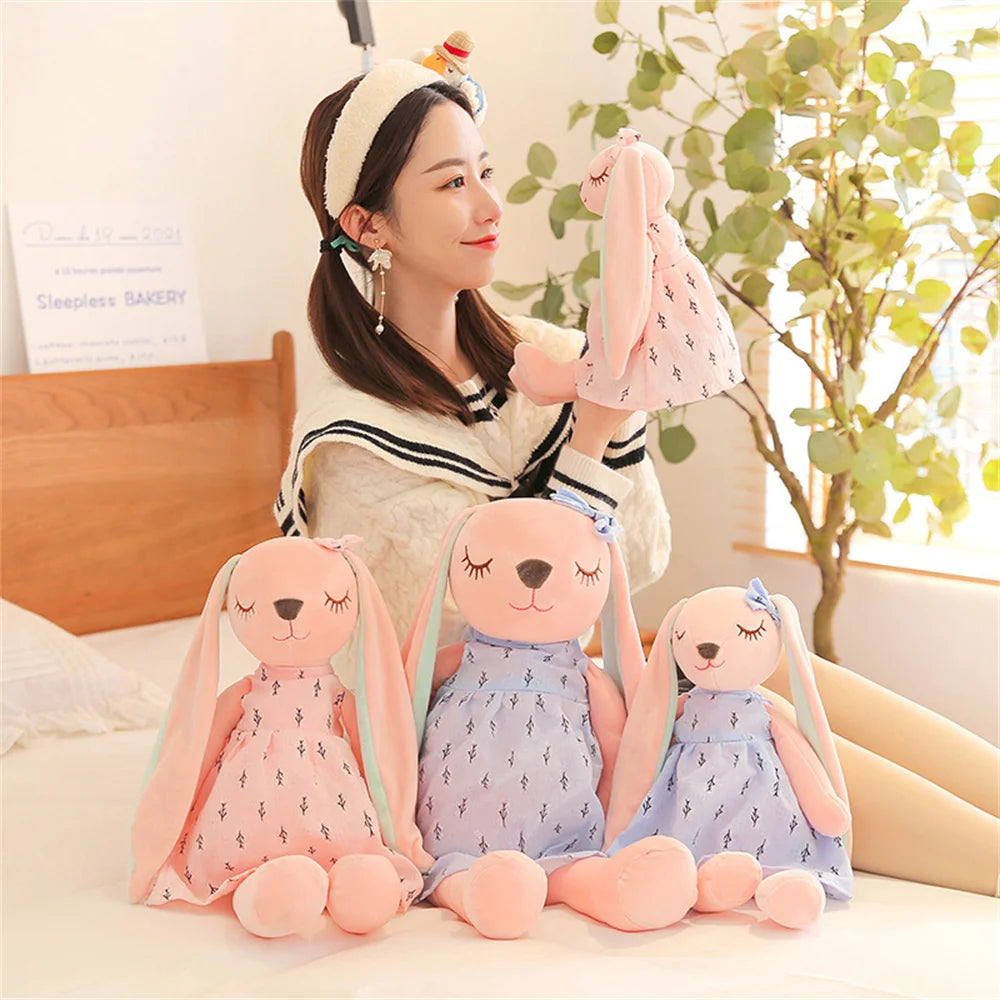 34/45/55cm Plüsch-Kaninchenpuppe Hase Plüschtier Stofftier Kaninchenpuppe Rosa Plüschhase Geschenk für Mädchen
