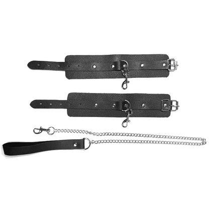 BDSM Verstellbare Handschellen, Beinfesseln, PU-Halsband, BH, Paar-Spielzeug, BDSM-Training, Bondage-Sexspielzeug, SM-Sklaven-Requisiten für Männer und Frauen