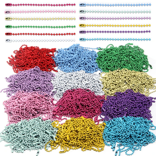 100 teile/los 10 cm Eisen Bunte Kugel Perle Kette Passt Schlüsselring Schlüssel Kette Puppen Label Hand Tag Stecker DIY schmuck Machen