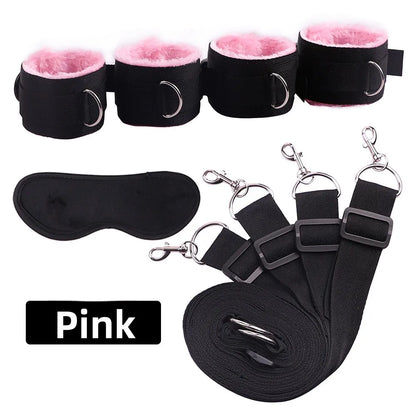 BDSM-Bettgurte, Bondage-Bindung am Bett, Sexspielzeug für Erwachsene, Sex-Bondage-Gürtel, Bett-Flirt-Handschellen, Fußfesseln, Selbstbondage