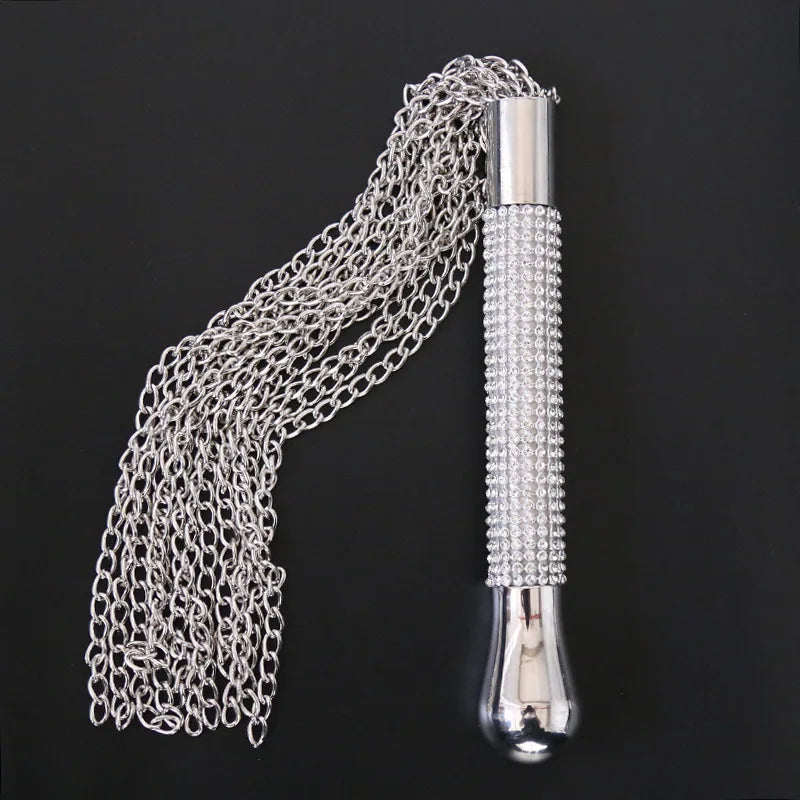 Neue Metall-Legierung Kette Quaste Kurz Crop Peitsche
