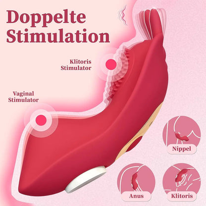 Erwachsenen-Sexspielzeug für Frauen Paare Tragbarer Slip-Vibrator Schmetterling-Sextoy 3-in-1 Mini-Schmetterlings-Vibrator Klitoris G-Punkt Vagina