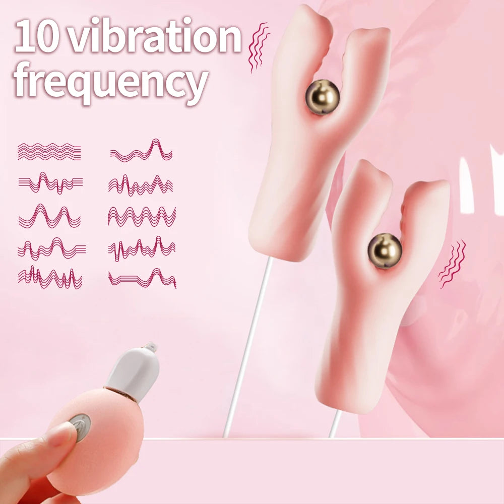 Sexspielzeug für Frauen Paare Brustmassage 10 Frequenzen Nippelklemmen Klitoris-Clip Nippel-Vibrator Nippel-Klitoris-Stimulation