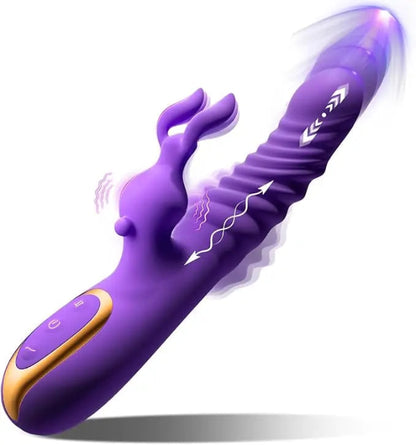 Rabbit vibrator with telescopic function – Intense G-spot &amp; clitoral stimulator