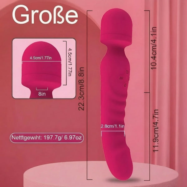 Dua Head Vibrator-Dildo mit Zauberstabkopf