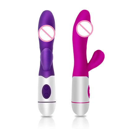 Wiederaufladbarer Dildo Kaninchenvibrator Dual Vibration G-Punkt Vagina Massagegerät AV Stick Klitoris Sexspielzeug für Frauen Weiblicher Masturbator