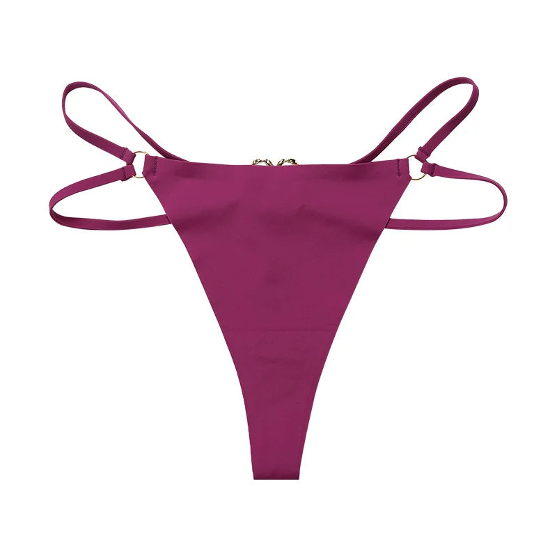 Eisen Ring Sexy Frauen G String Slip Eis Seide Höschen Mädchen Unterwäsche Tanga Unterhose Nahtlose Dessous Plus Größe S-XL